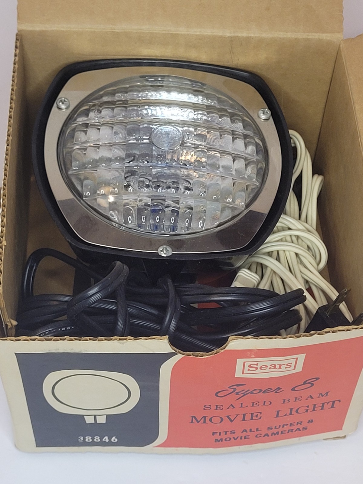 Sears Super 8 Sealed Beam Movie Headlight With Extension