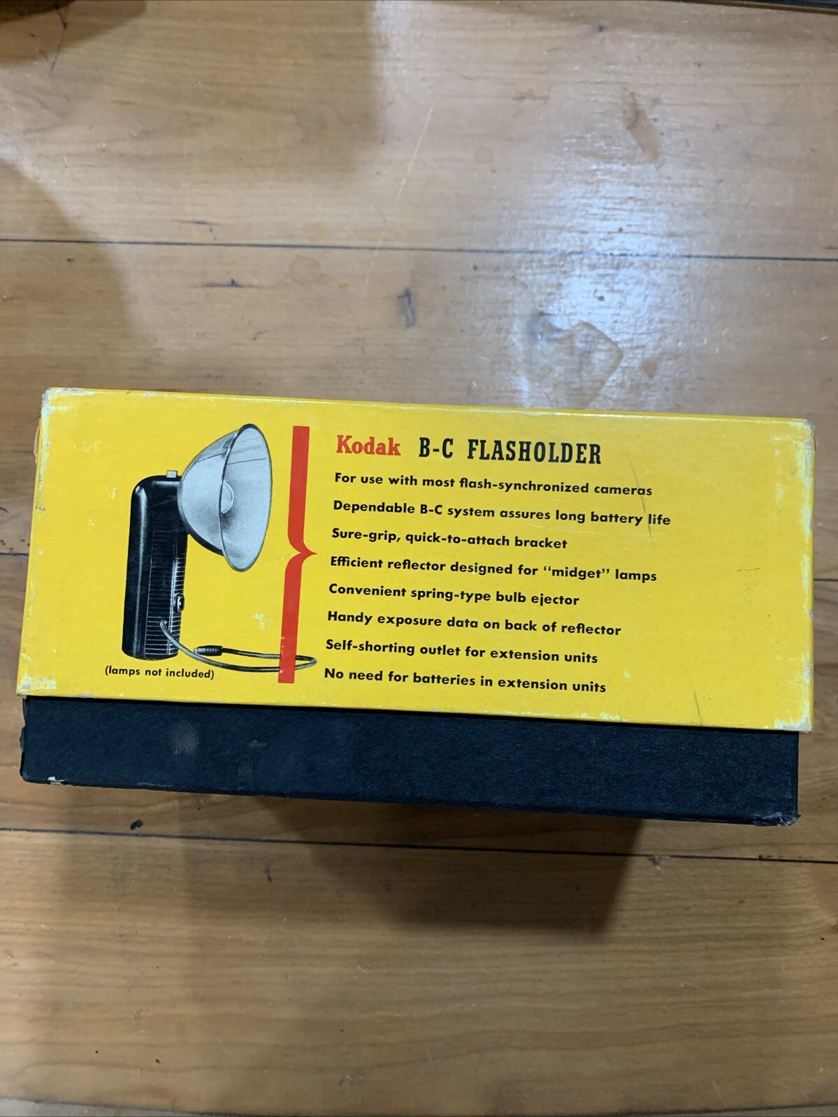 Vintage Kodak B-C Flash Holder +camera filters W/ Original Box- Untested, As-Is
