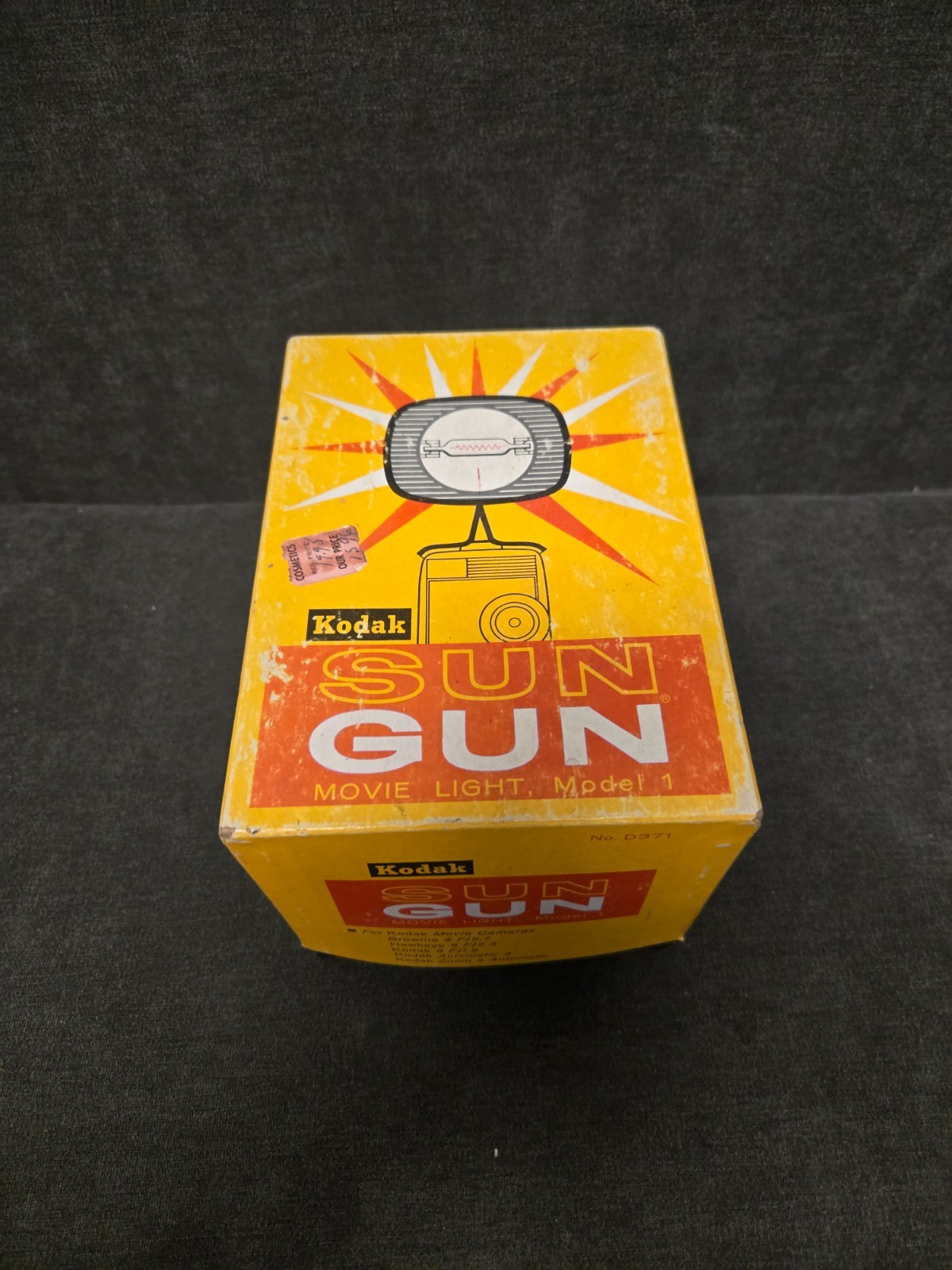 Vtg. Kodak Sun Gun Movie Light WORKS ! Box for Brownie & Hawkeye 8mm