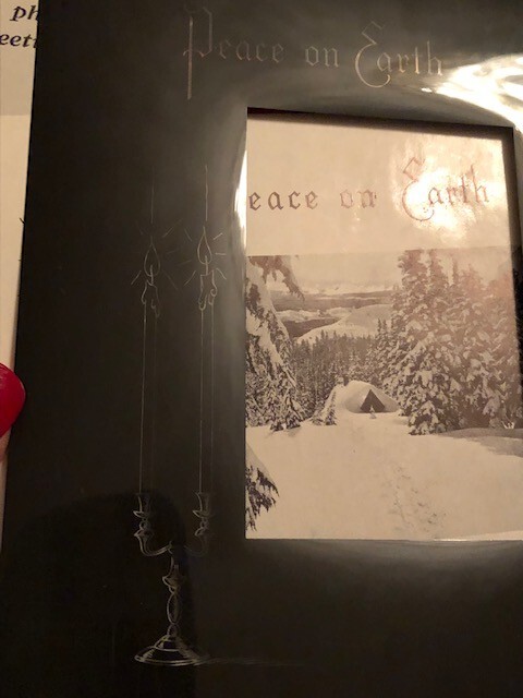 VINTAGE KODAK GREETING MASK (CHRISTMAS CARD) PEACE ON EARTH