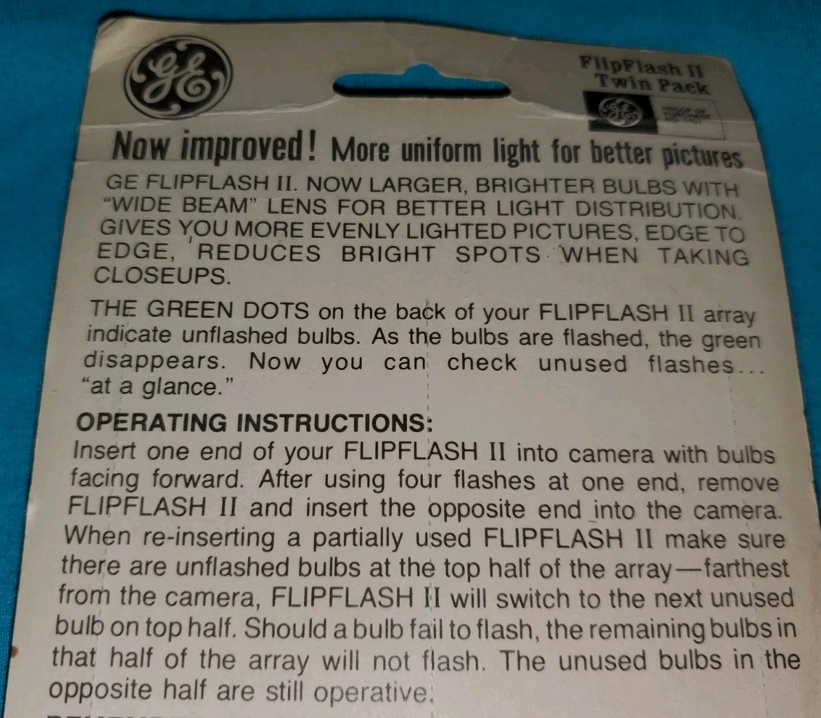 Vintage GE Flip Flash II 2 Twin Pack Flash Packs for FlipFlash Cameras NOS 3 Pks