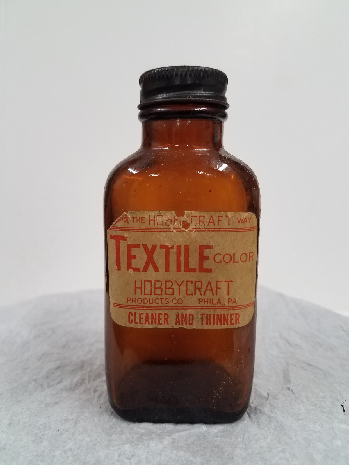 Vintage Hobbycraft Cleaner and Thinner Bottle Philadelphia PA Empty Bottle w Cap