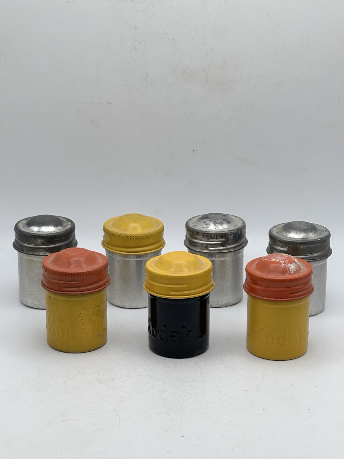 Vintage 35mm Film Canisters 3 Kodak 4 Unbranded All Seals Are Good
