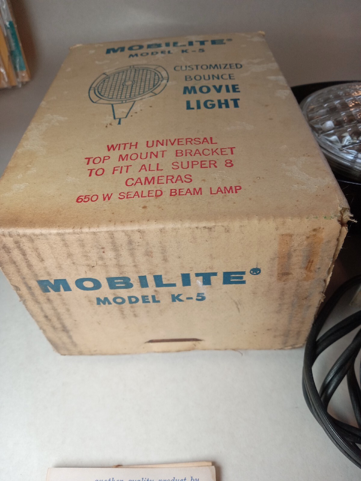 VINTAGE FLEX ELECTRIC MOBILITE MODEL K-5 SUPER 8 CAMERA MOVIE LIGHT