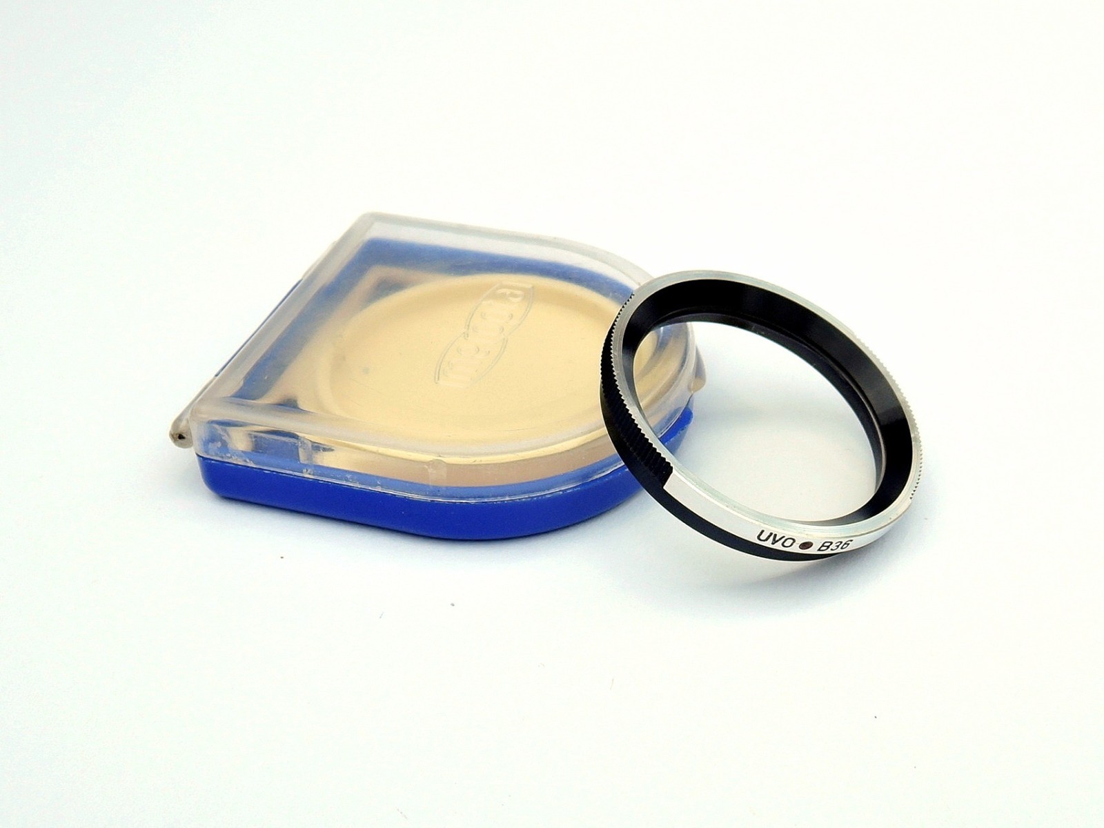 Flexaret UVO B36 Filter Meopta Accessories Bayonet RARE +right blue plastic box.
