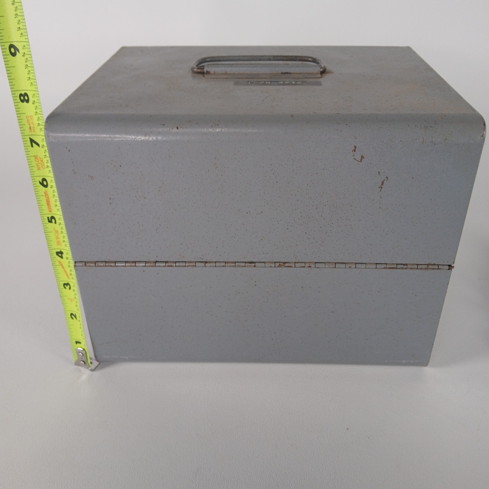 Vintage 50s Brumberger All Metal Movie Reel Box W/ 10 Empty Lafayette Cases