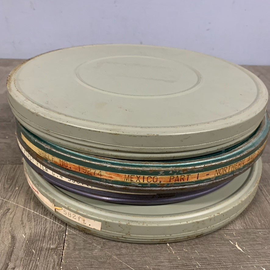 5 x Vintage 10.5 Metal Film Reel Canister Case Empty Various Colors