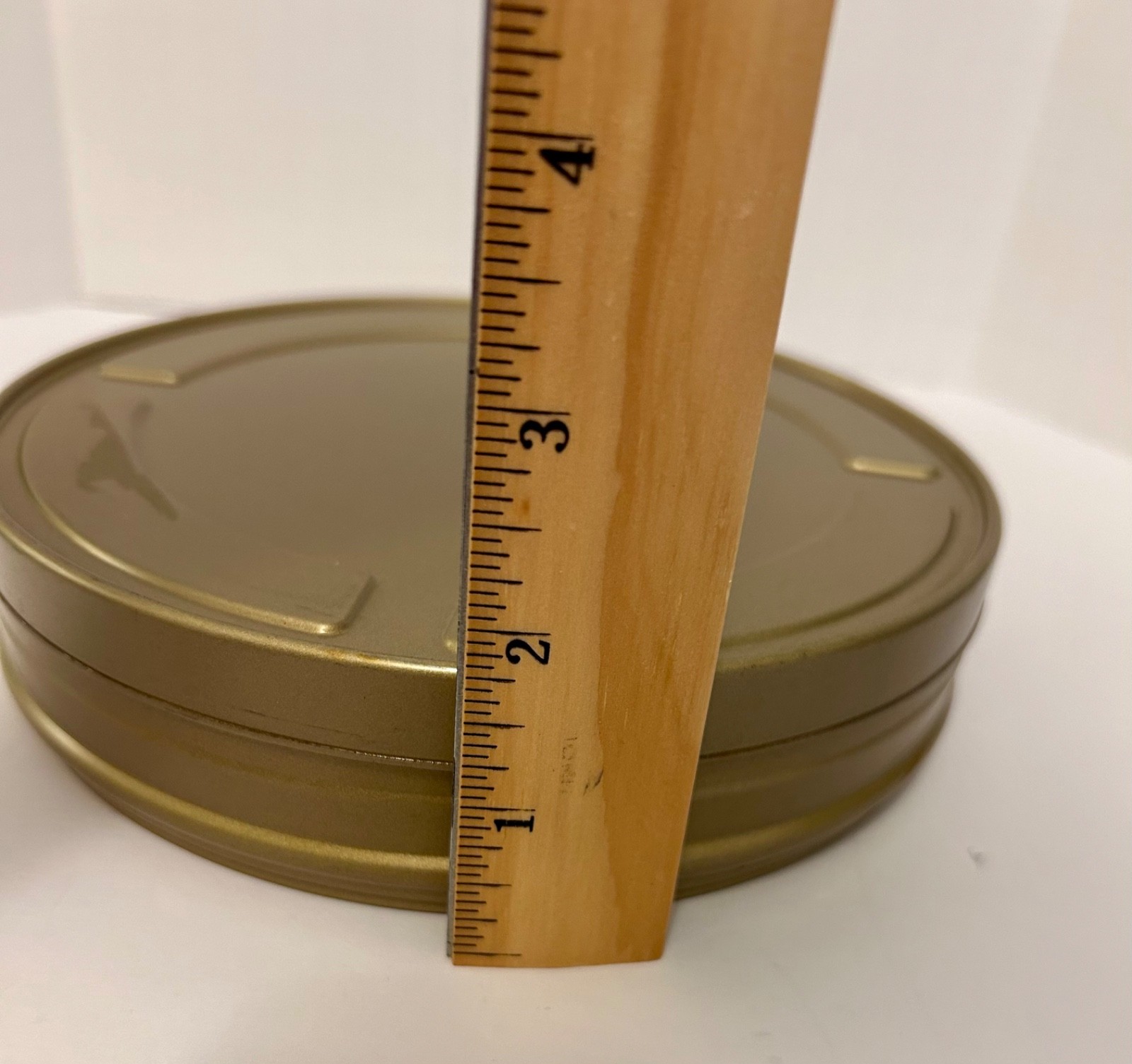16mm/35mm Empty Metal Movie Film Reel Canisters 3pc Lot Golden Brown
