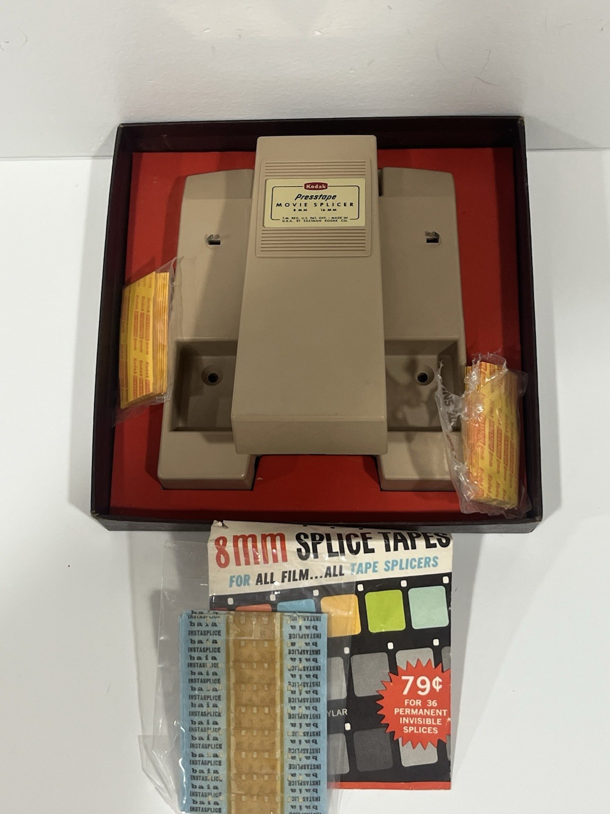 Kodak Presstape Movie Splicer 8mm And 16mm Original Box No 64 Vintage USA Made
