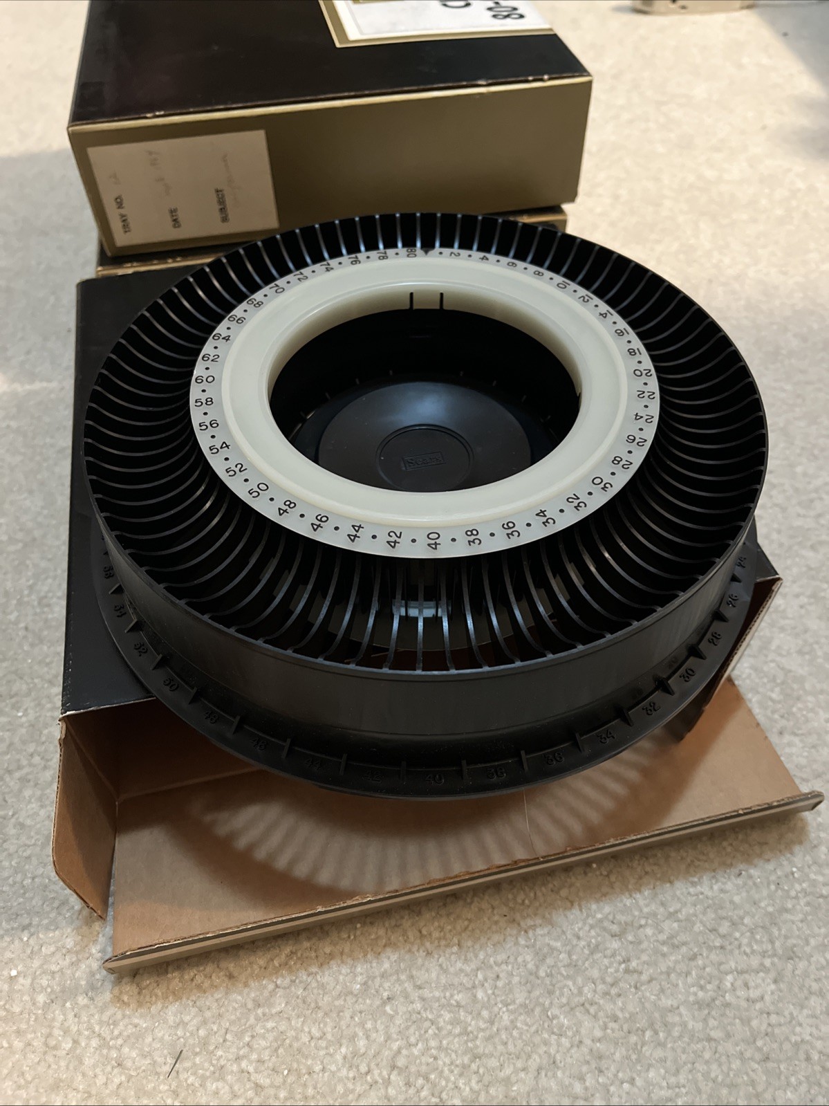 3 Sears 9979 Circular 80-Slide Trays for Carousel Projectors With Box Pls C Desc