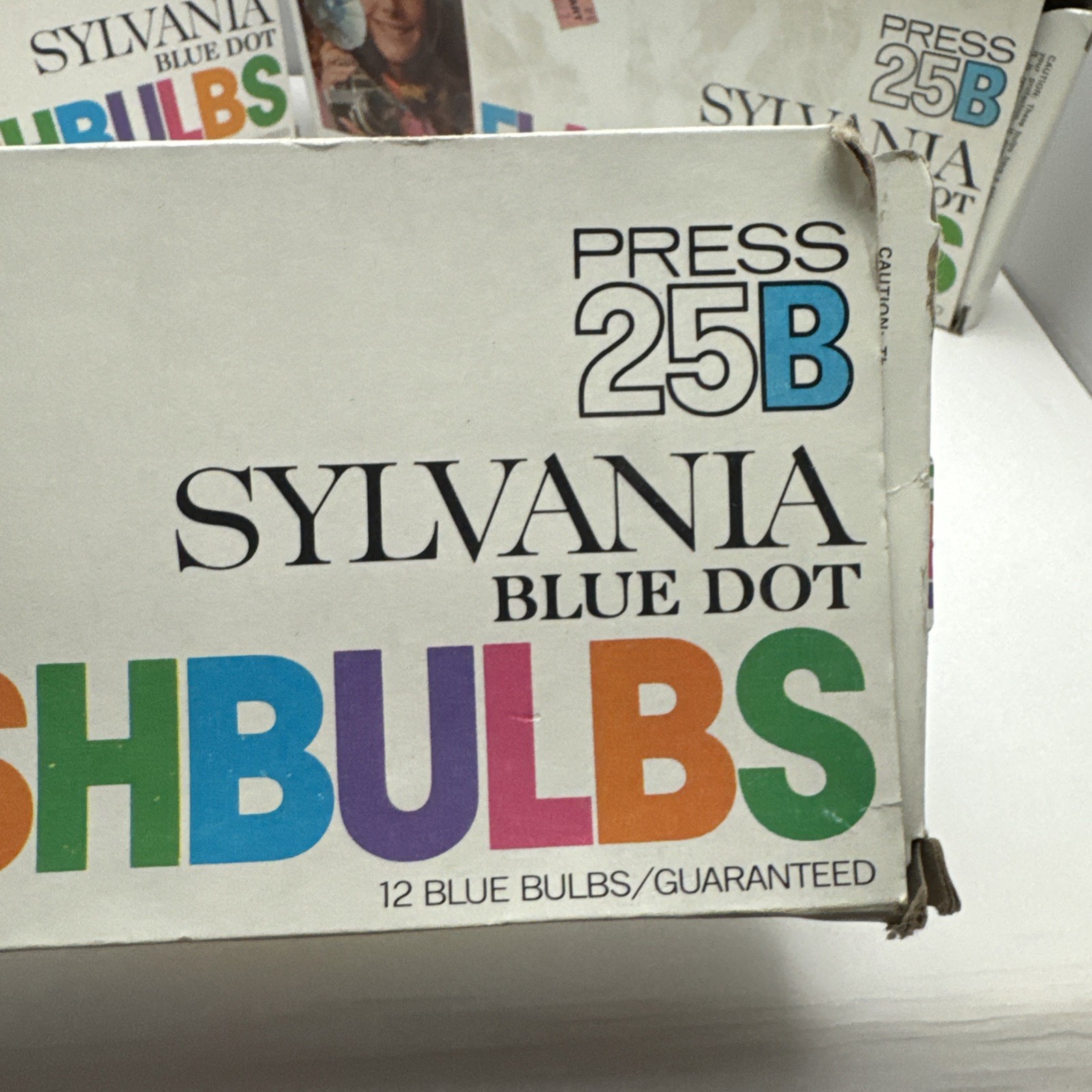 Sylvania Blue Dot Flashbulbs 25B 24 Bulbs Open Original Packaging Lot of 2 Boxes