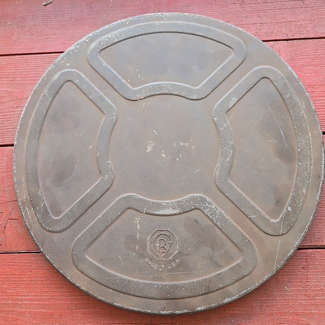 Vintage Goldberg Brothers 12.5in Film Reel Canister Side