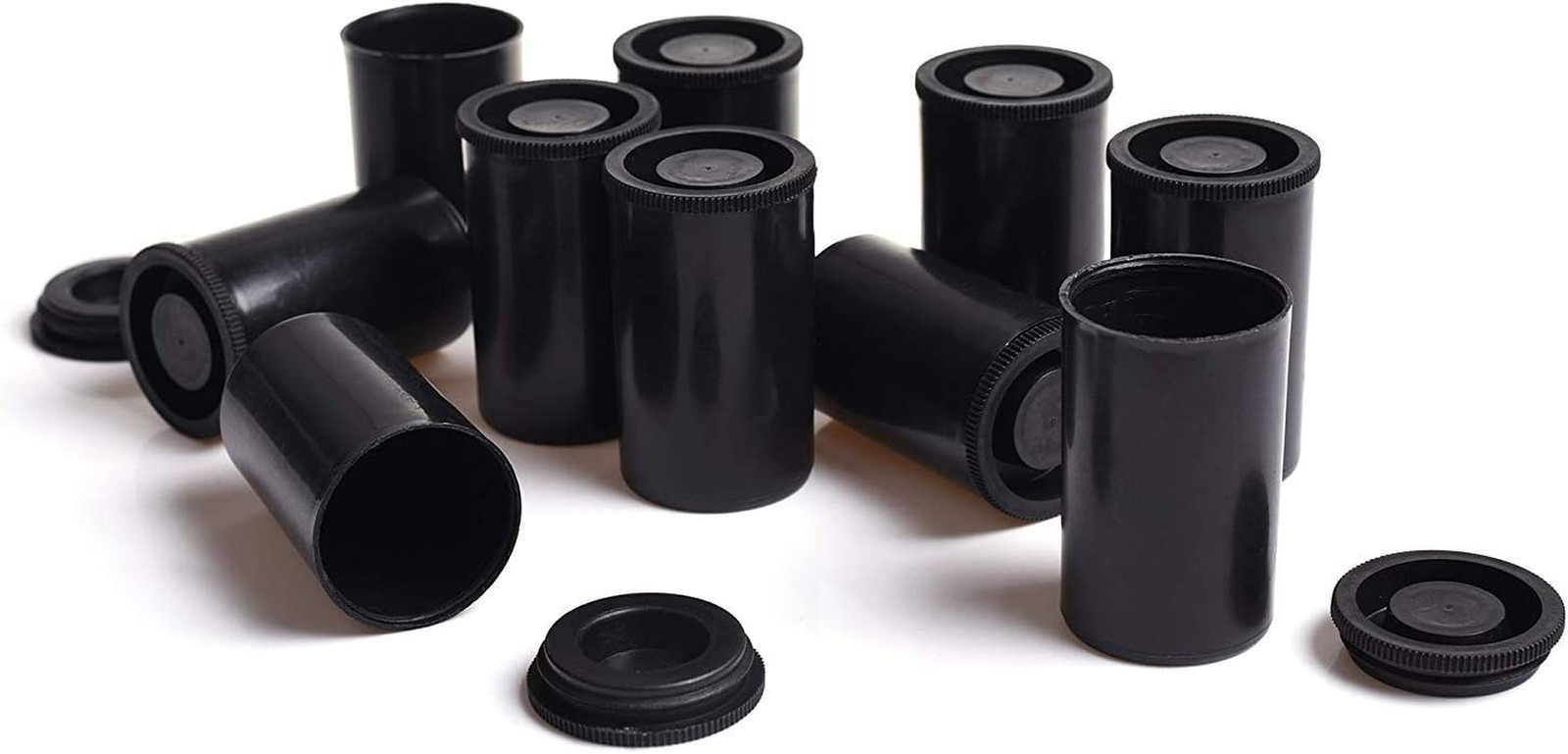 Film Canisters with Caps 35 Mm Empty Camera Reel Storage Containers Case Plastic