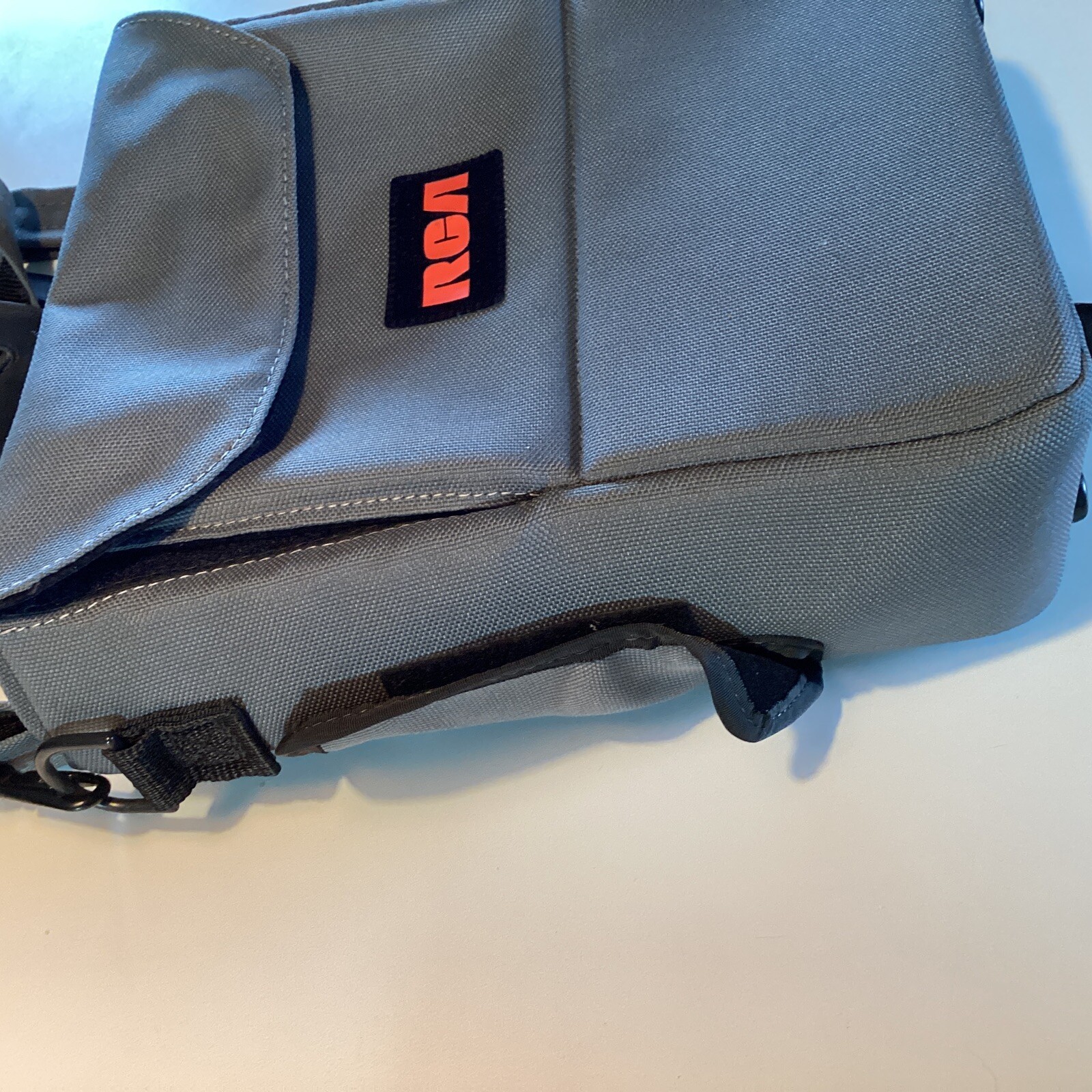 Vintage RCA Camcorder Camera Carrying Case Bag Gray Red Logo Adjustable Strap