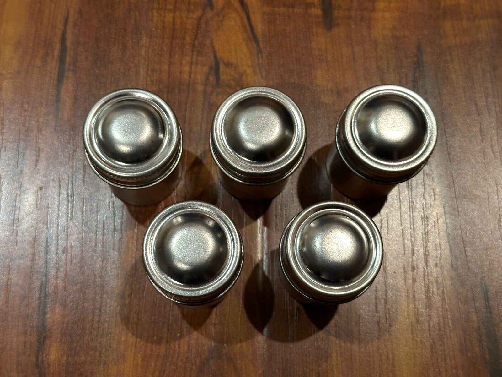 Lot of (5) Vintage Metal Aluminum 35mm Film Can Canisters