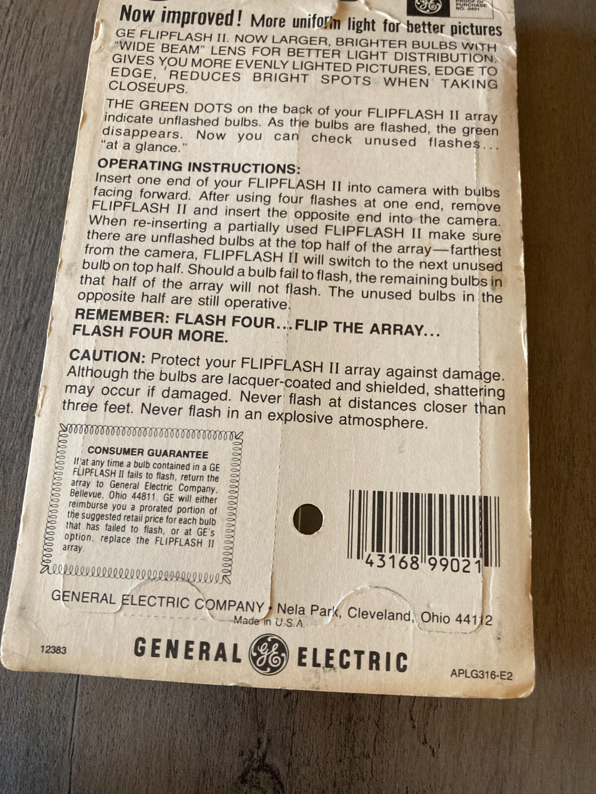 Vintage GE Flip Flash II Twin Pack 2 Bars – 16 Flashes FlipFlash Cameras