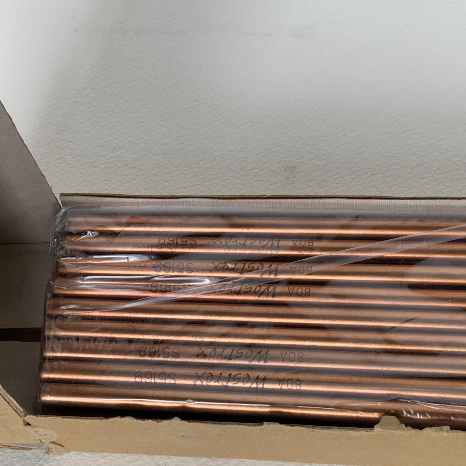 Westrex projector CARBON ARC RODS- 1 BOX of 50 5/16 X 9” negative copper S5169