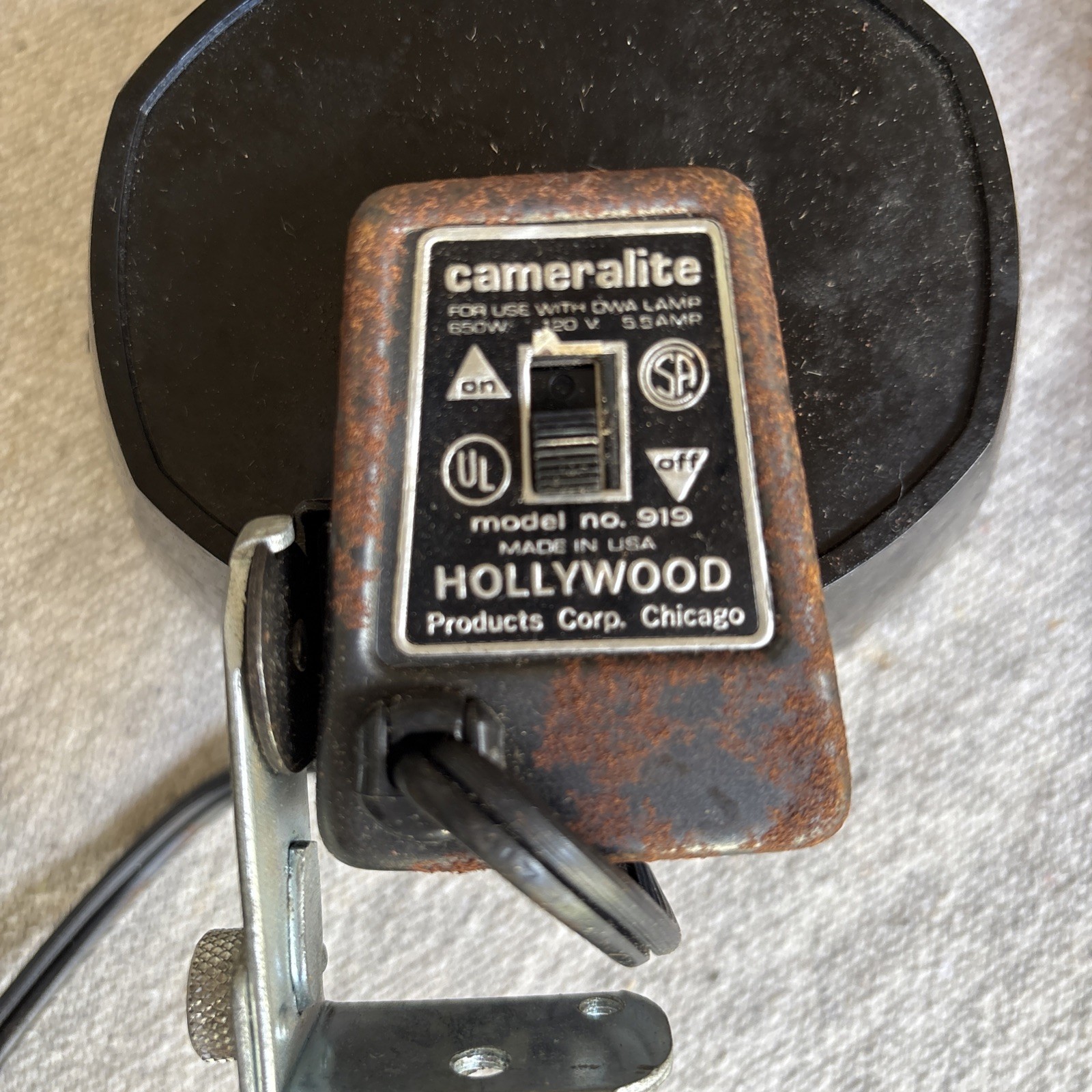 Topmount Cameralite 929 Acme Lite Movie Camera Light for Super 8 Cameras Vtg