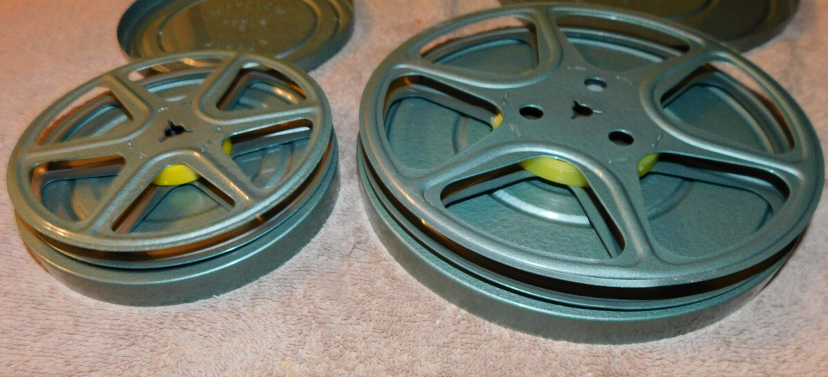 8mm Metal Film Reel Tin Can Canisters & Reels Anchorage Alaska “Super S” RARE