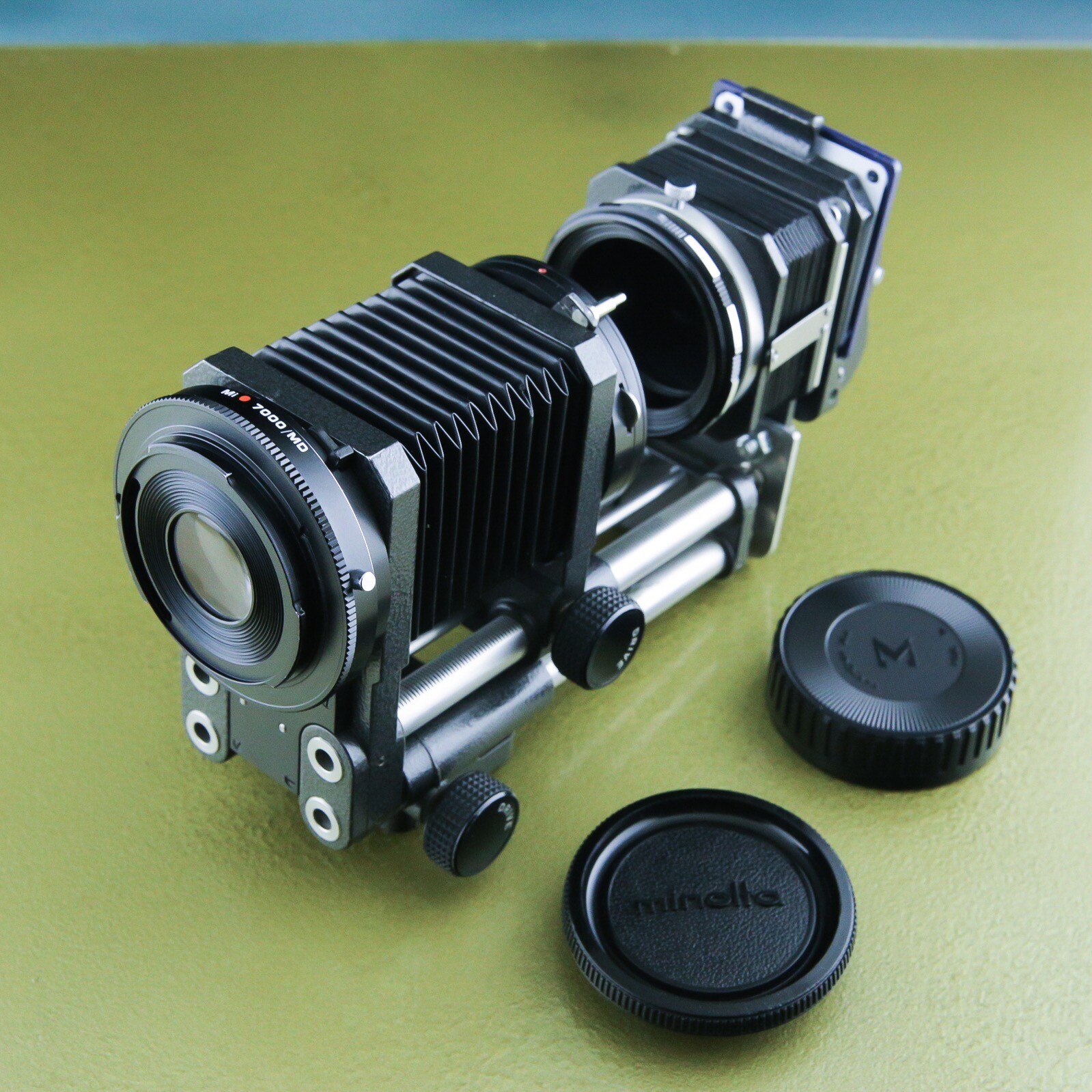 MINOLTA MD NOVOFLEX MACRO DIA SET BELLOWS RAIL RACK TUBES slide ☆☆☆