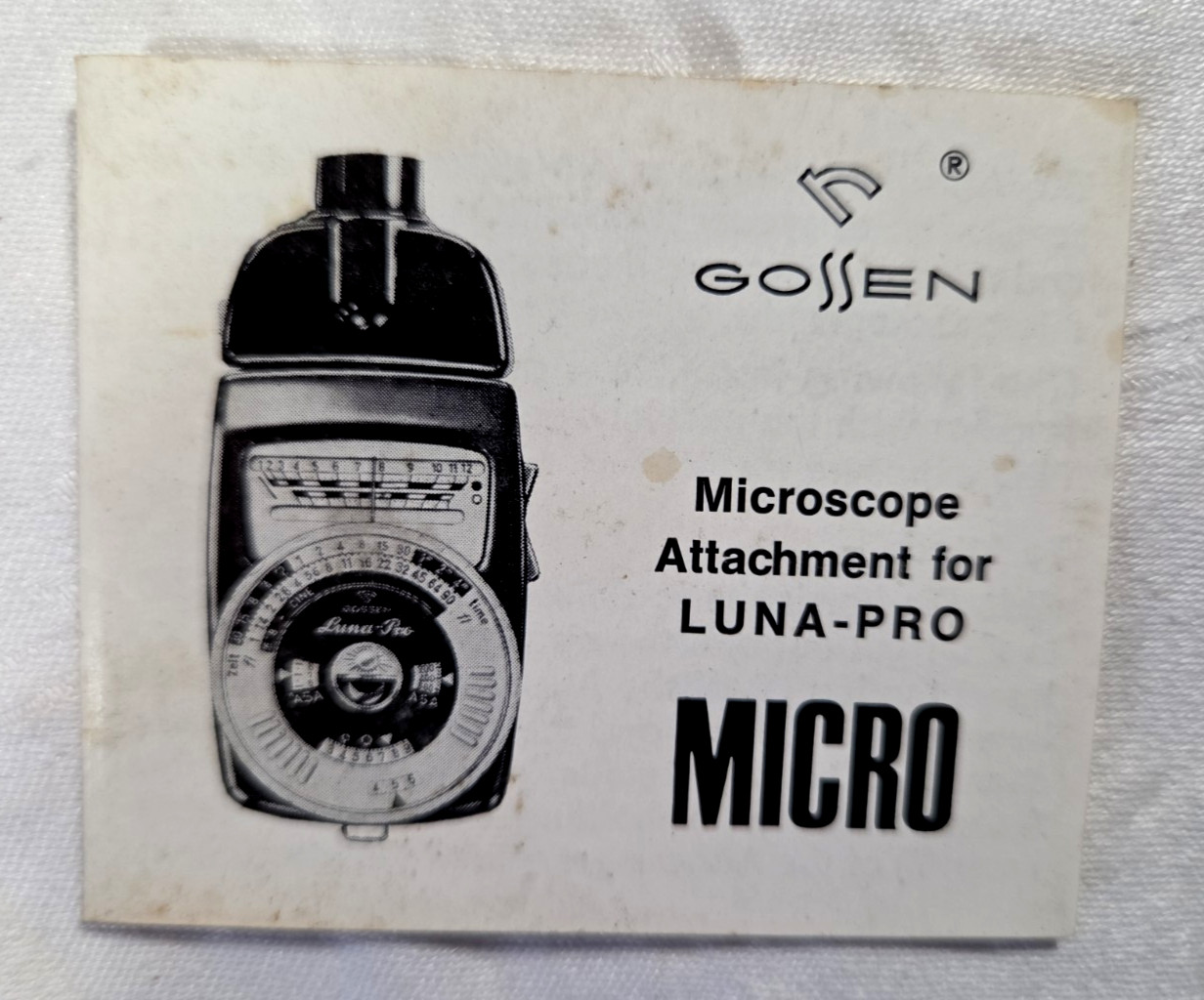 Gossen Microscope Attachment for Luna Pro + Manual