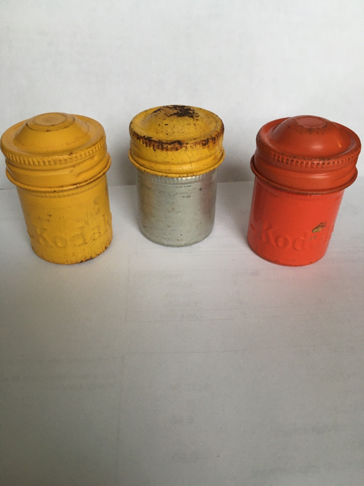 Vintage Film Canisters Lot of 3 Total-2 Kodak & 1 Unbranded