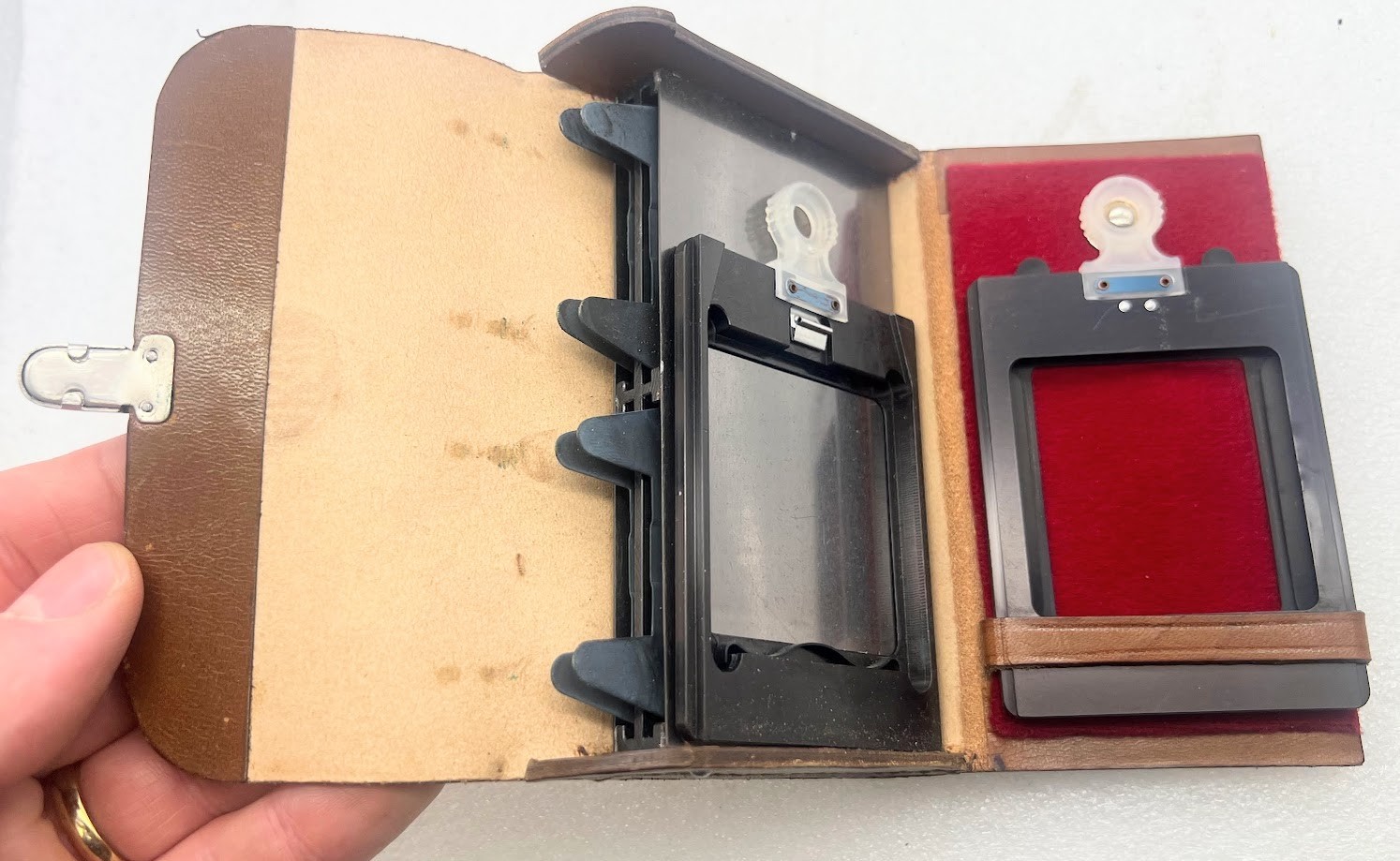Vintage case filled with vintage Photography accessories / equipment Kodak Scotc