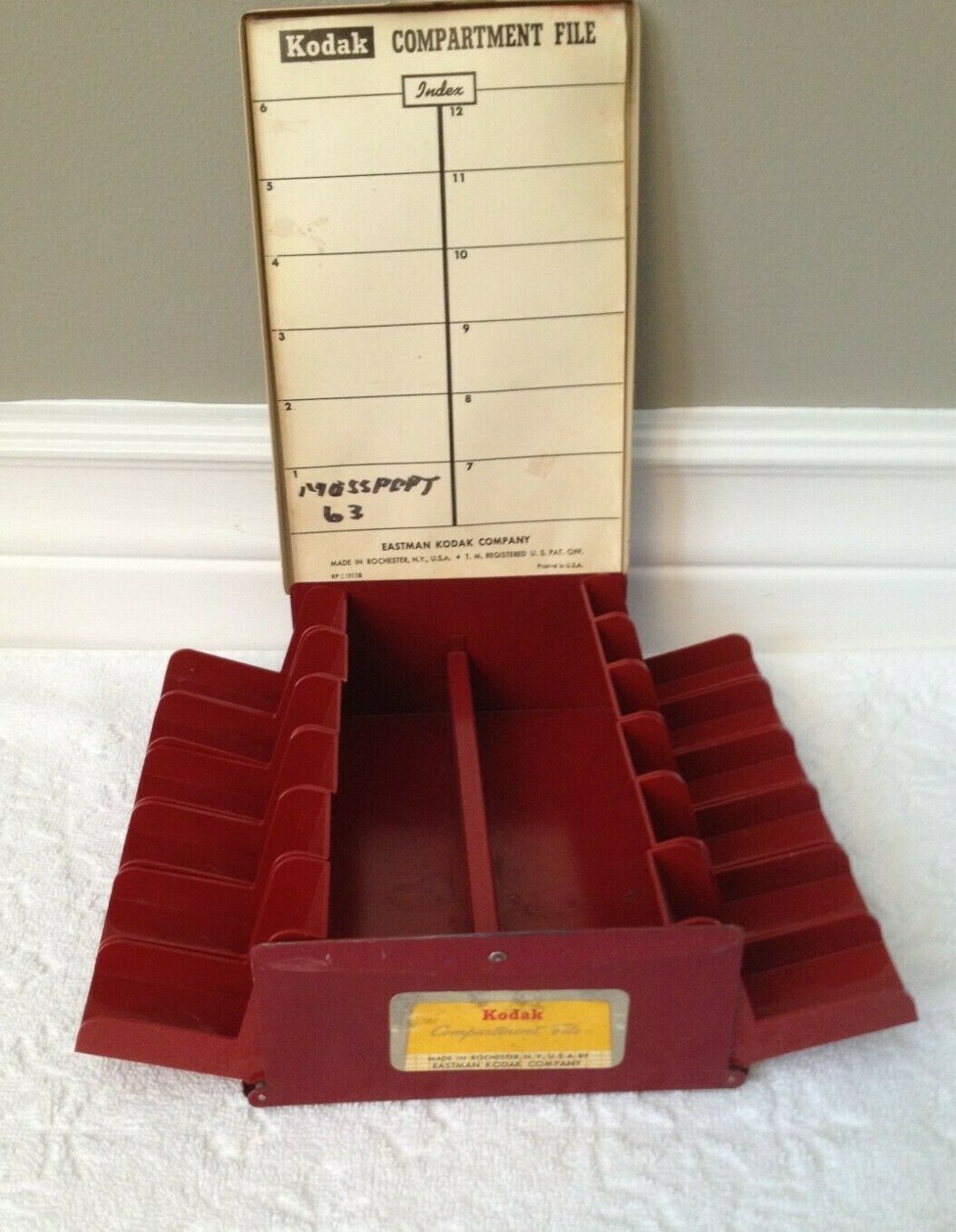 Vintage 1950’s Eastman KODAK Co. Mounted Slides File-Box w Index-Card, Label