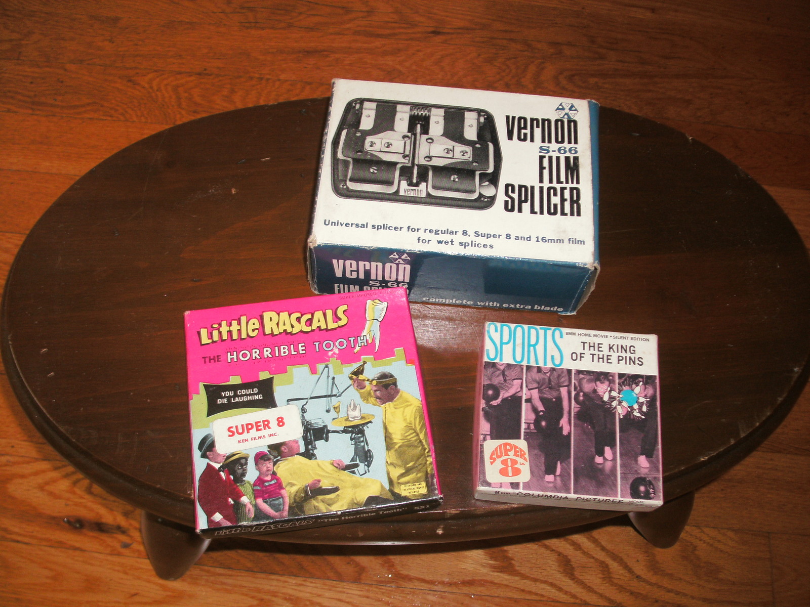Vinage Vernon S-66 Film Splicer in Original Box! Plus 2 movies(1Little Rascals)