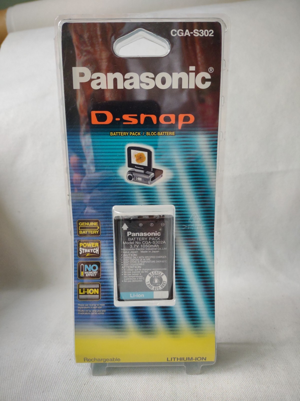Panasonic Camera Battery – Li-Ion 1050mAh 3.7V CGA-S302/1B (Replaces CGA-S301)