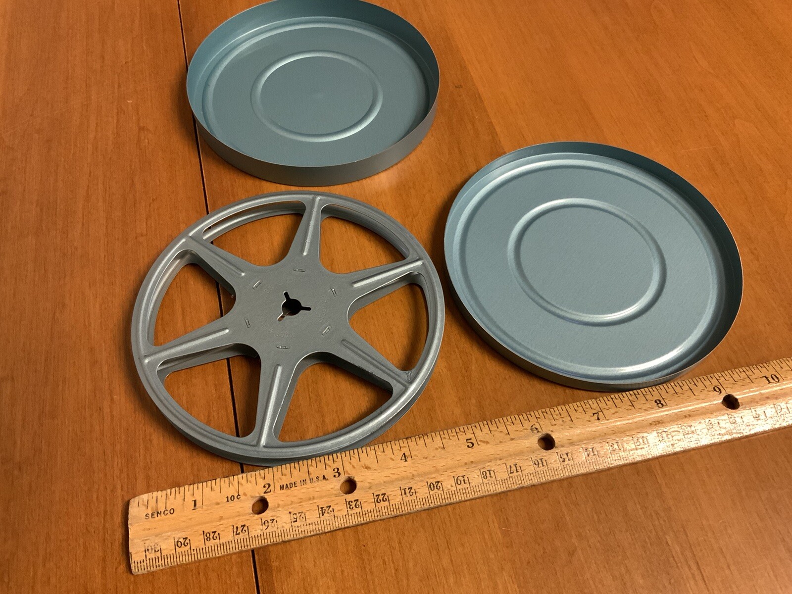Vintage 200 ft 8 mm Film Reels + 10 Metal Cases Compco + Scherer + Carry Box