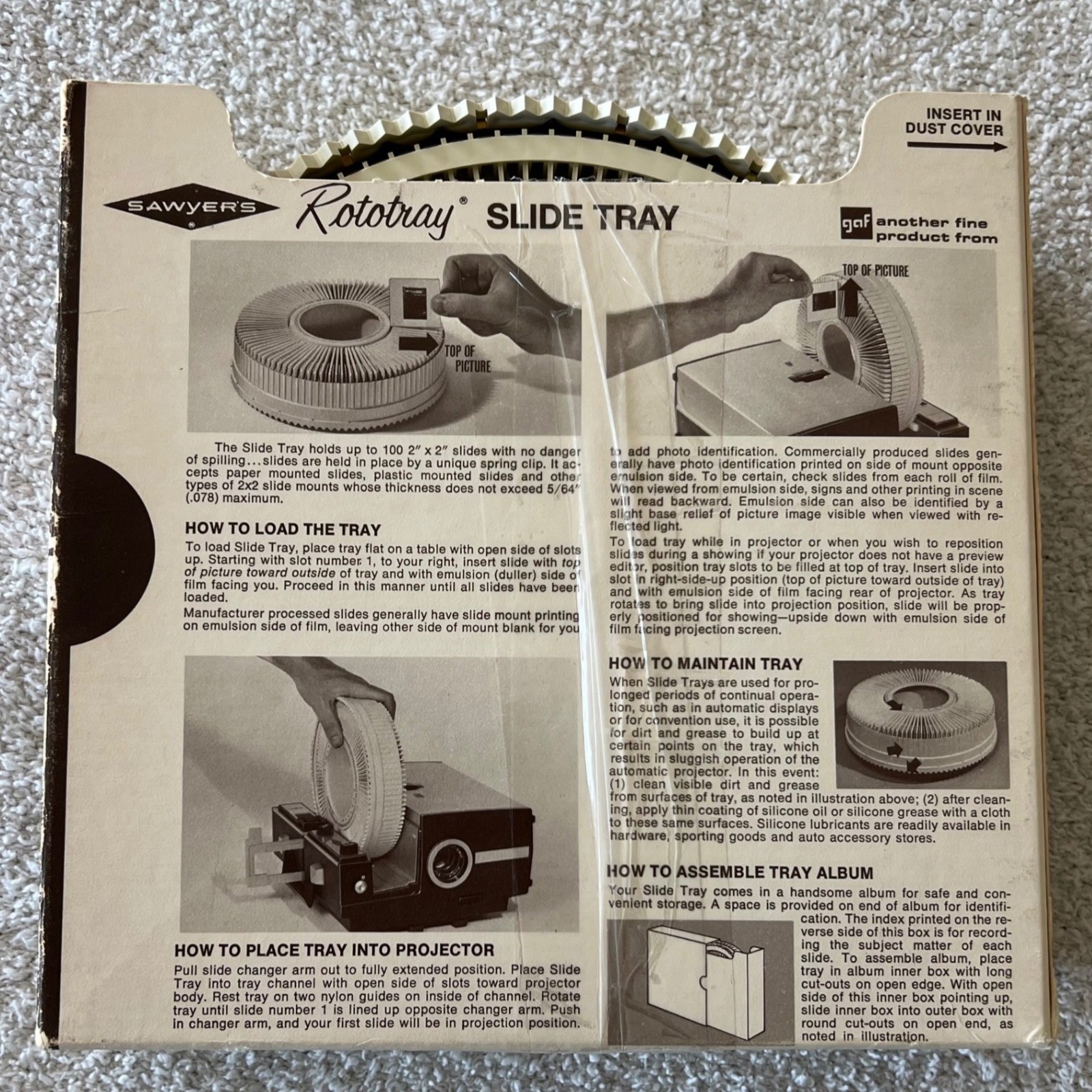 Sawyers Rototray 100 Slide Tray Carousel Projector Vintage Photography Accessory