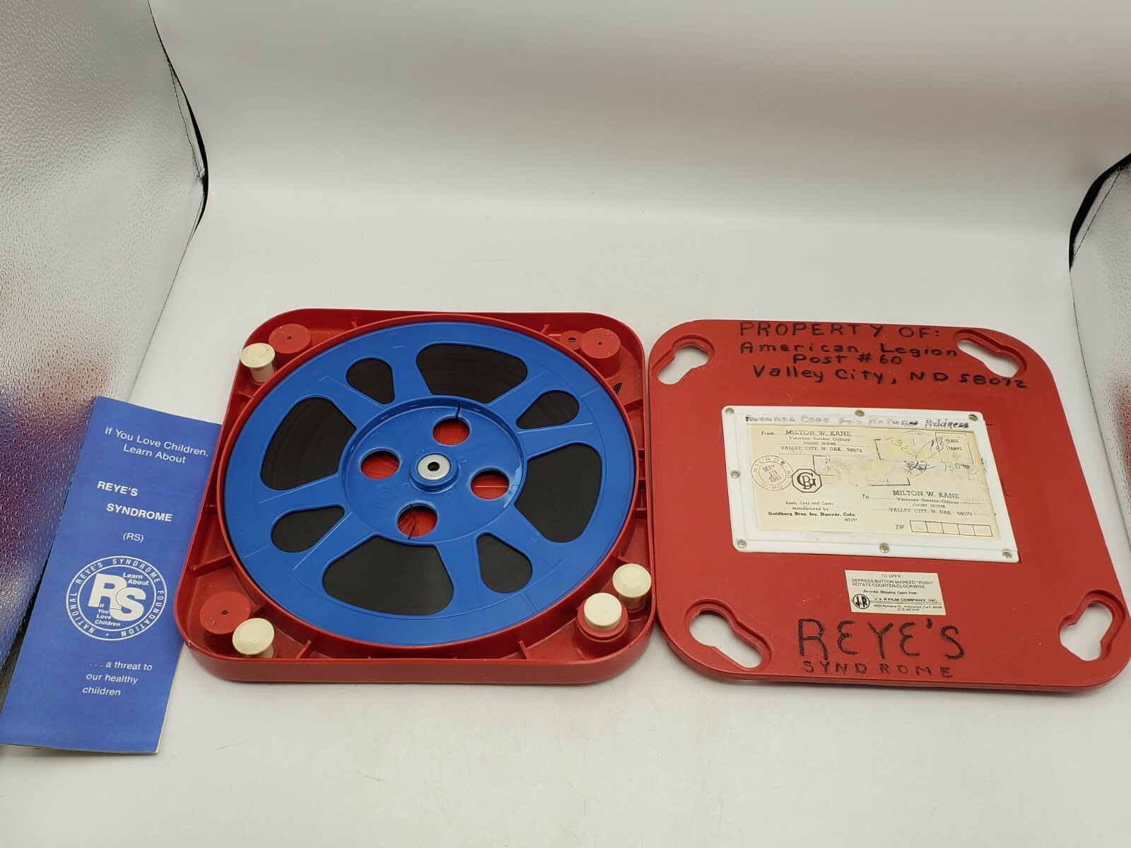 Vintage 16mm Reel Films Reye’s w/ Goldberg Bros Plio Magic Shipping Plastic Box