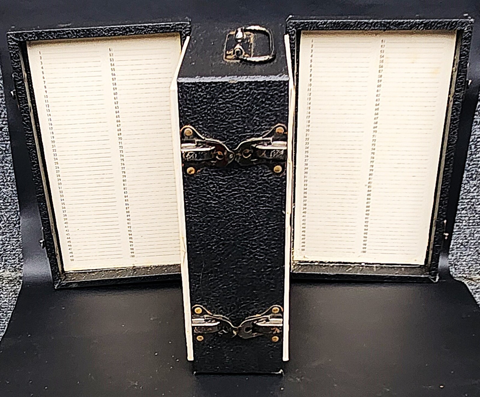 Vintage Black Faux Leather 200 Count 35mm Slide Case (VGUC)