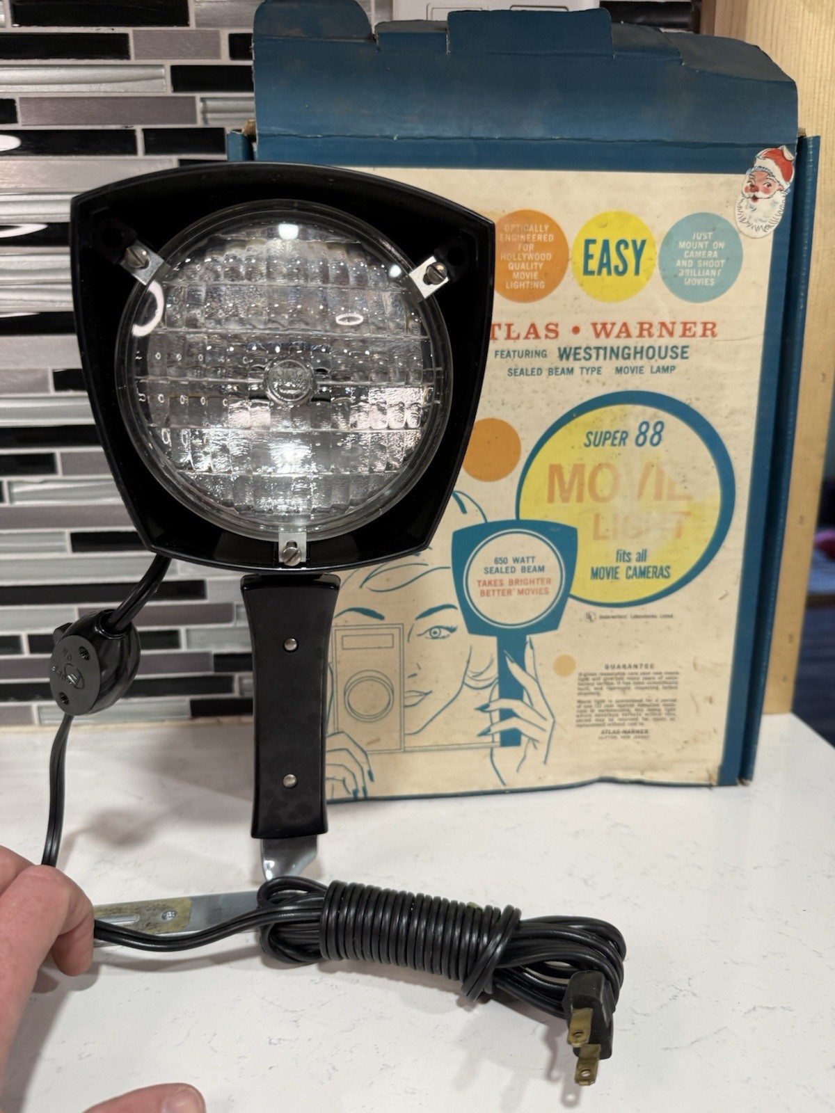 Vintage Atlas Warner Super 88 Westinghouse Movie Lamp Sealed Beam Tested Works