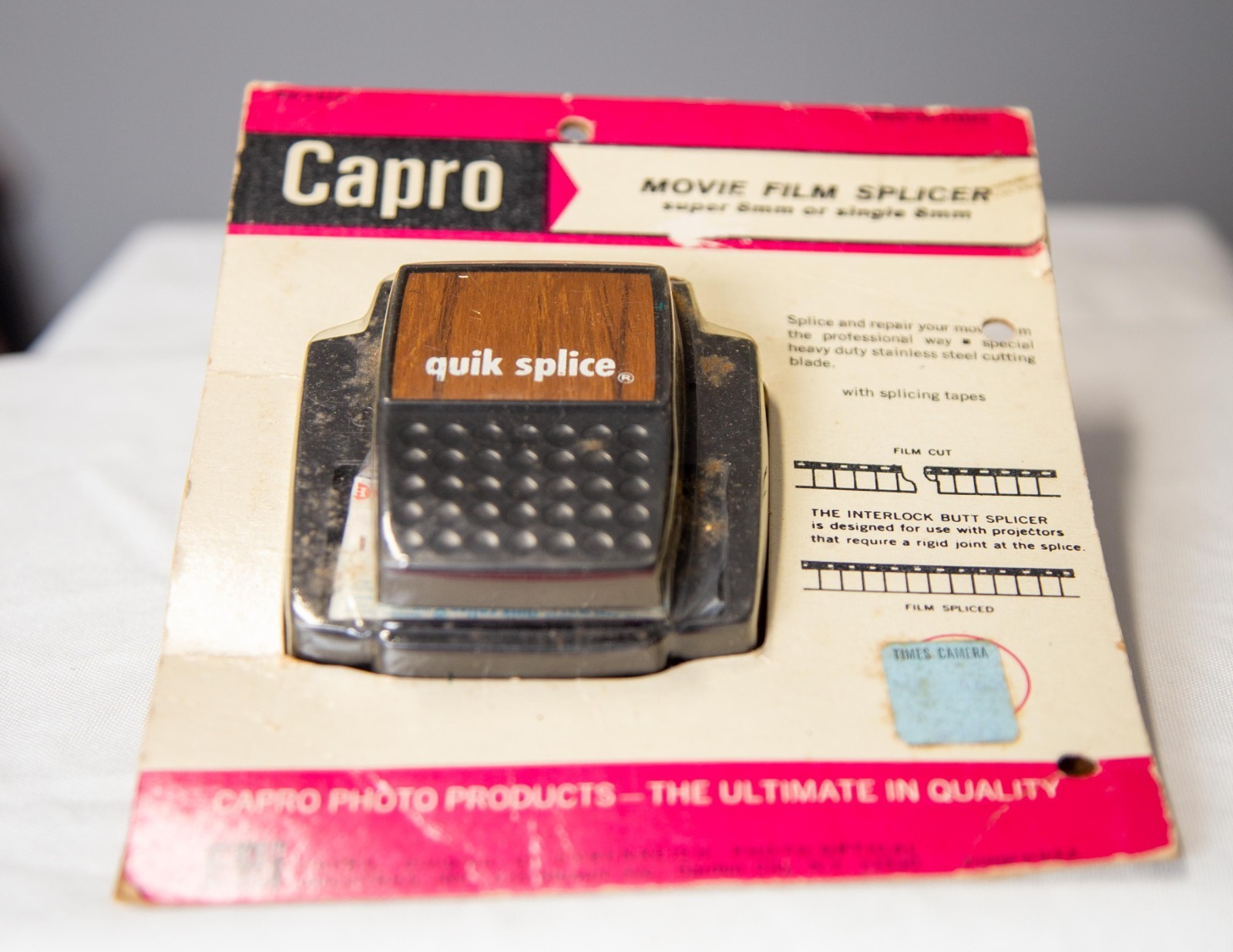 Vintage Quik Splice 8mm Movie Film Splicer Kit with Tapes & original packaging