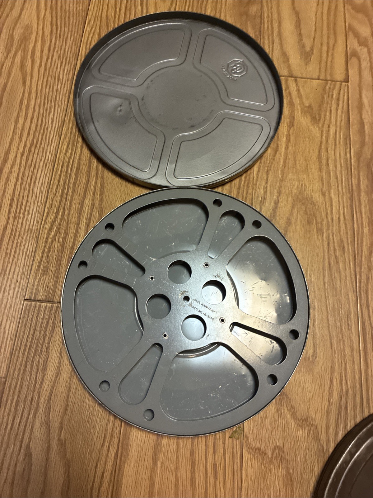 Lot Of 3 GOLDBERG BROS Empty Steel 16mm Film Reels & Cans 12.5”