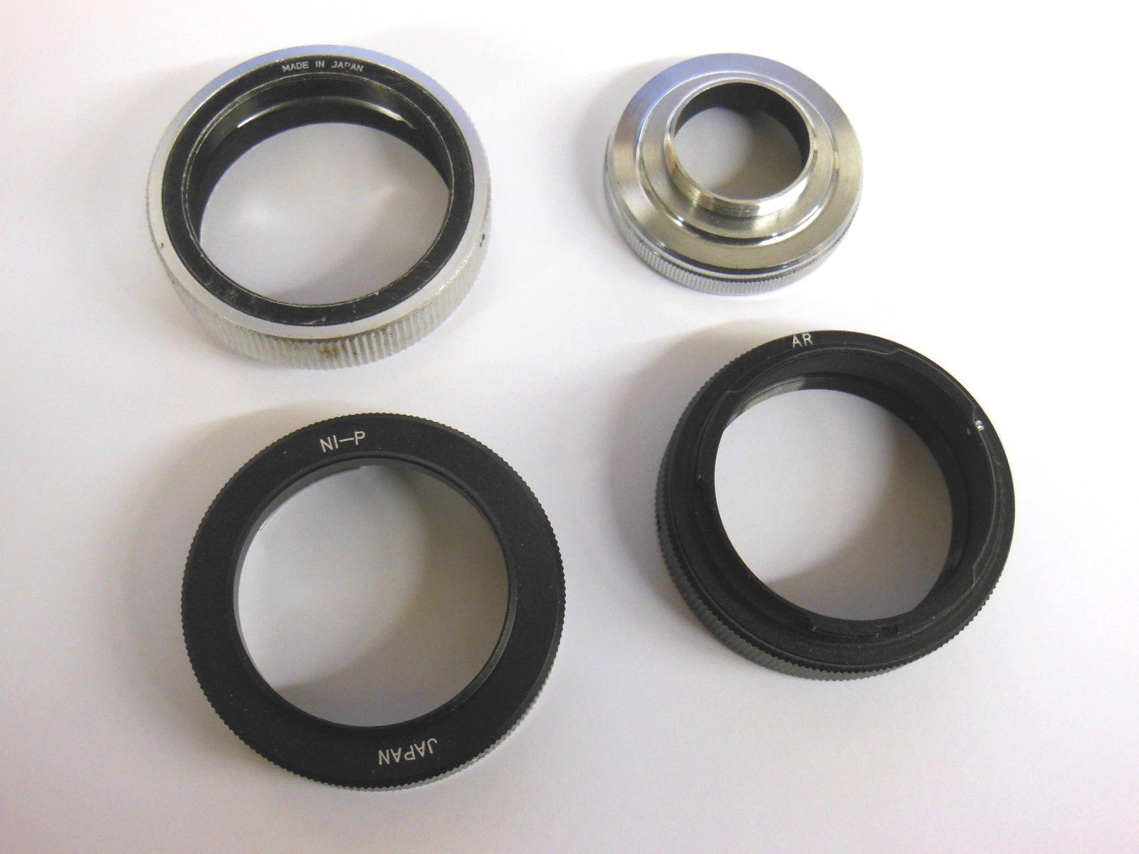 (4) Camera Lens Adaptor Rings – Lot of 4 – Made in Japan – NI-P – AR