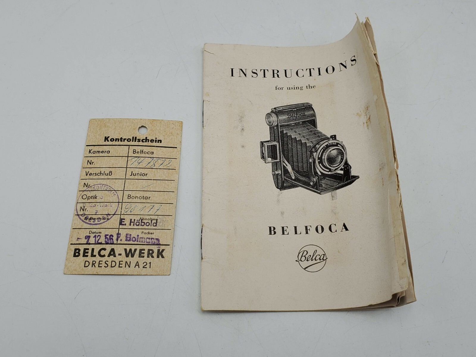 Belca Belfoca 6×9 cm Folding Camera Original Box & Instructions Only – Germany