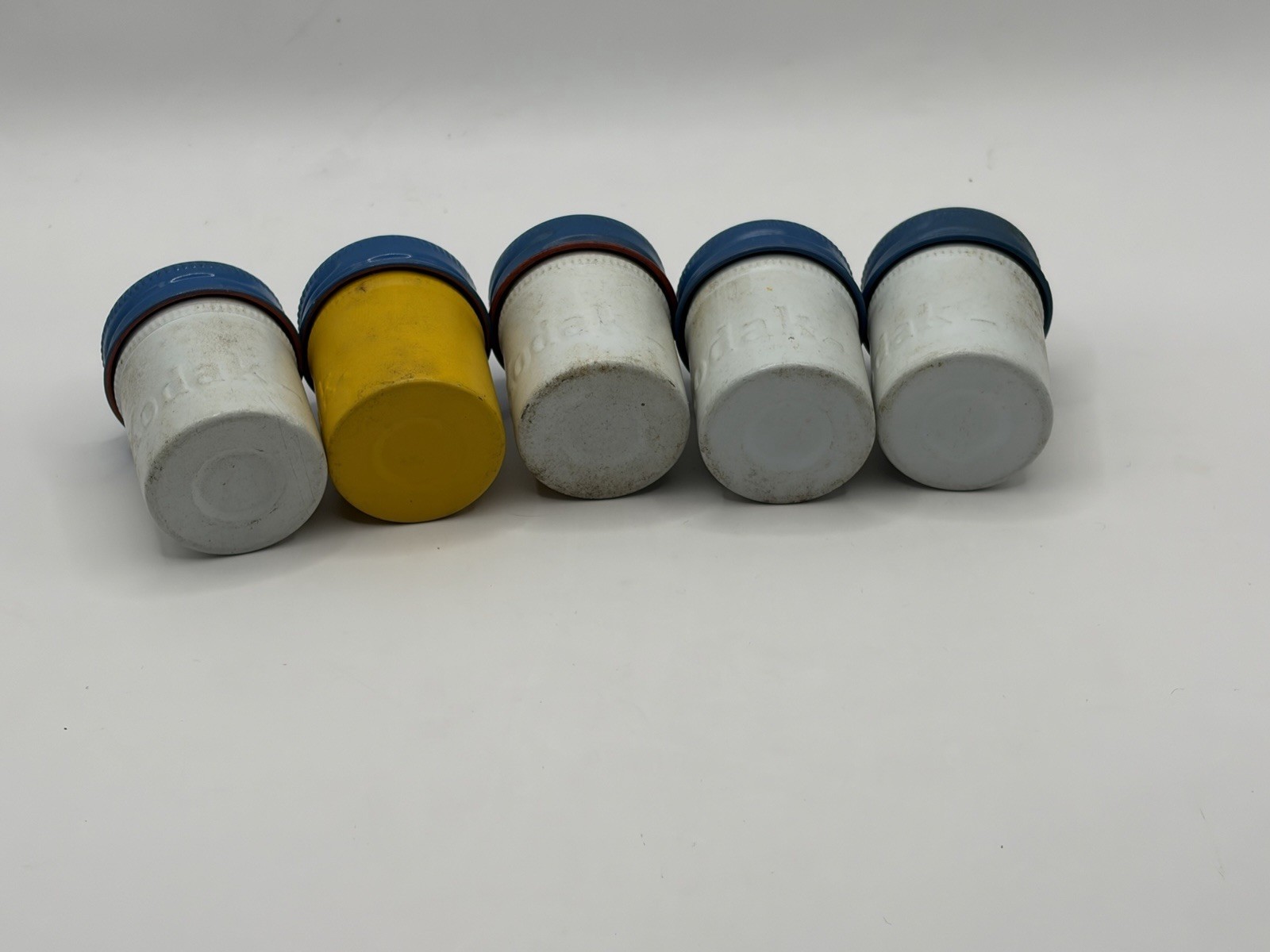 5 VTG Kodak 35mm Film Canisters Embossed