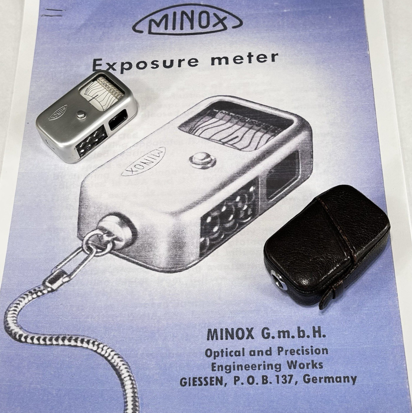 Vintage MINOX (Germany) Exposure Light Meter w/ Original Case, Working, EXC!