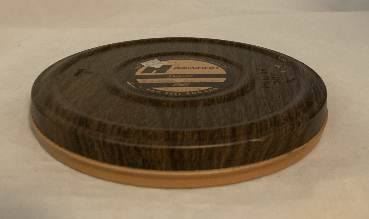 Vintage Harwood 8mm Reel Can Film Holder Case Only Faux Wood Grain 5.25”