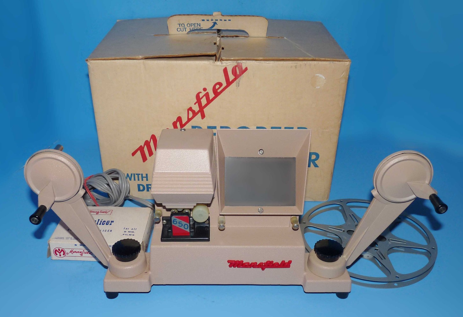 MCM Mansfield Fairfield 8mm Film Editor w Box Model 650 Tested
