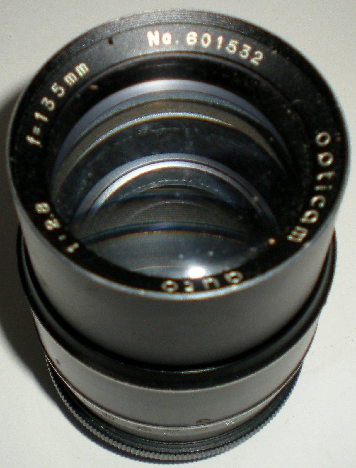 CAMERA LENS OPTICOM AUTO 1:2.8 F=135MM THREADED MOUNT TELEPHOTO ZOOM