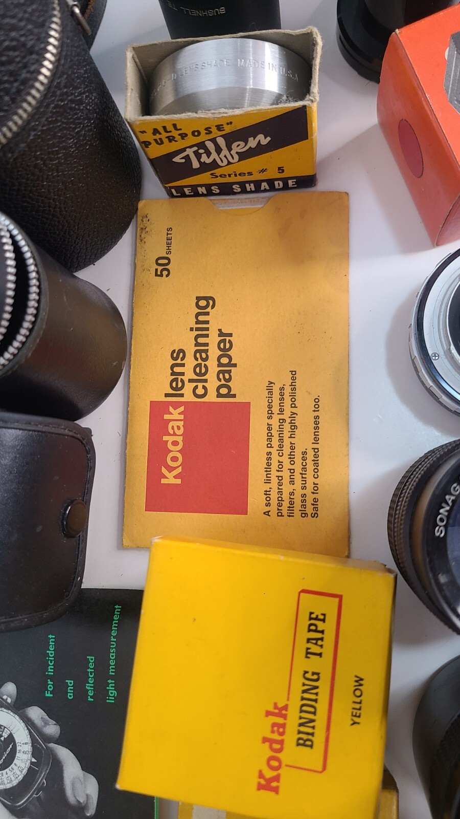 Lot Of 39 Vintage Camera Accessories Olympus Vivitar Tiffen Kodak Ge