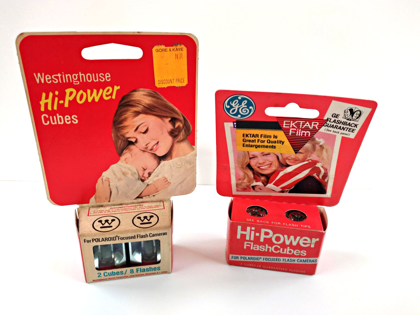GE Hi-Power Flash Cubes 23 /2 Cube Packages for Polaroid cameras