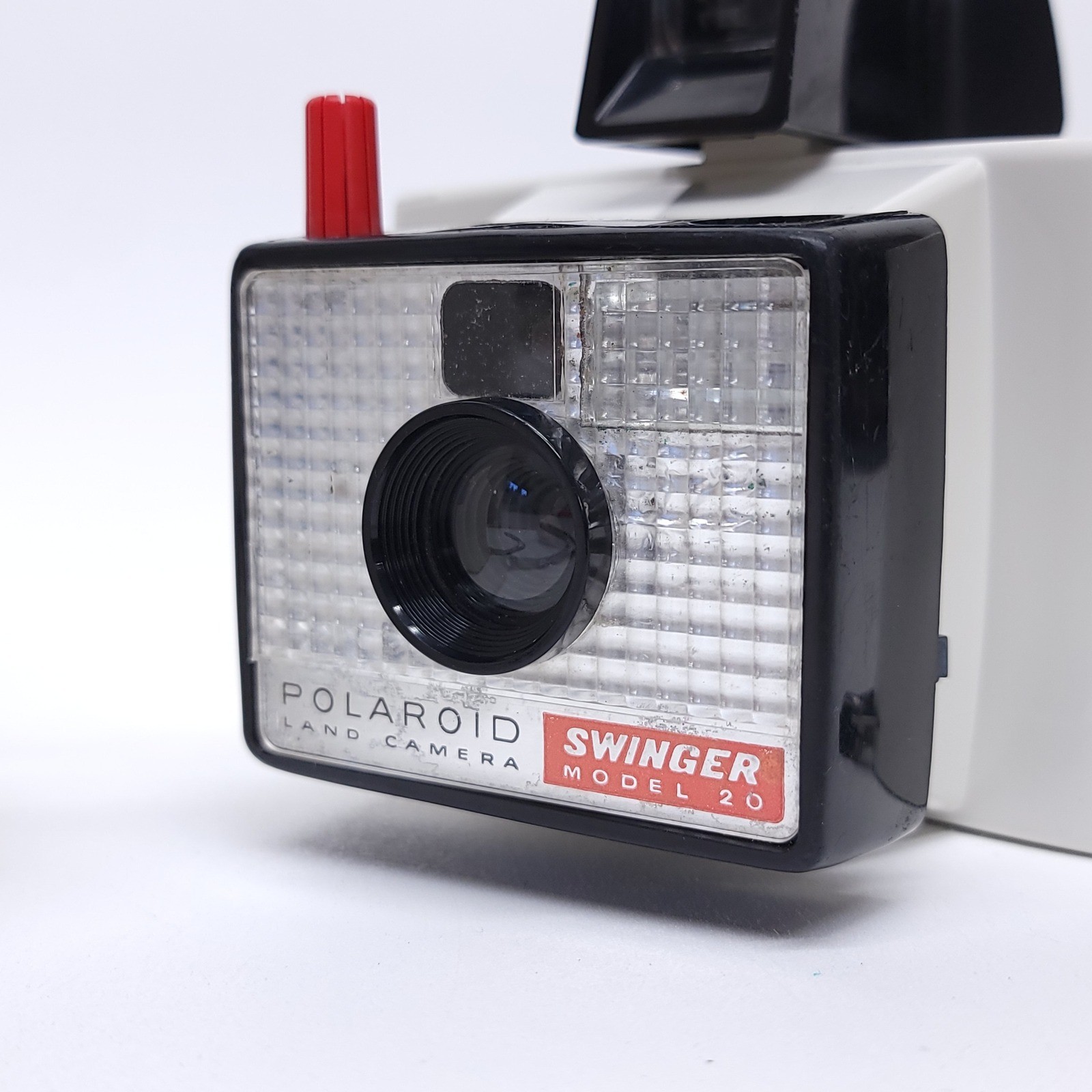 Vintage Pair of 60s Polaroid Land Camera Swinger Model 20 White