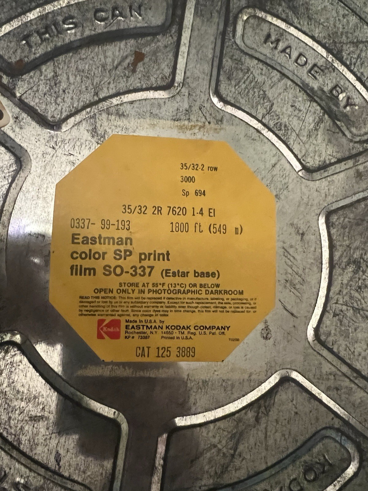 Eastman Kodak Film Reel Canister With Reel VINTAGE