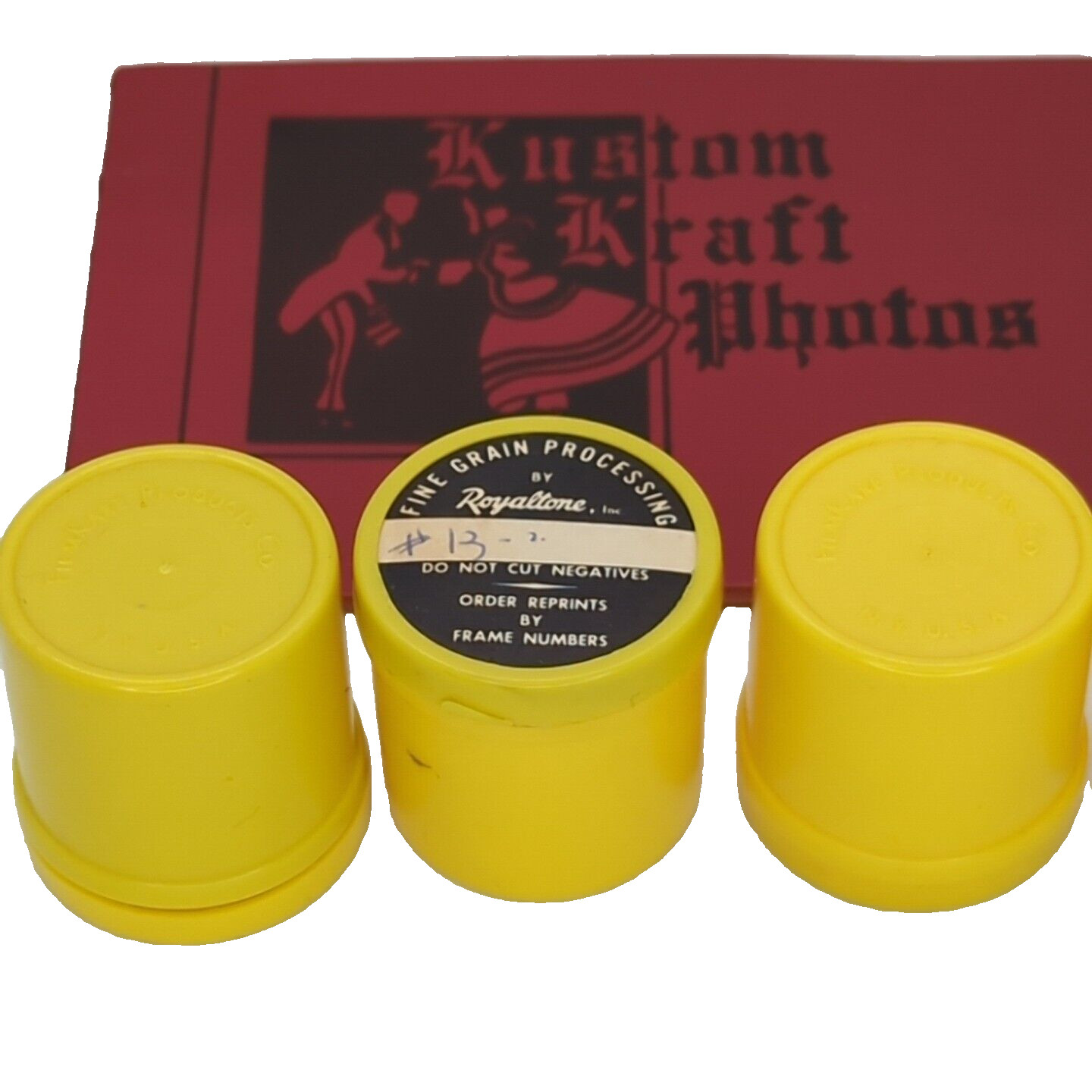 Film Kare Yellow Plastic 35mm Film Canisters Container Lot Kustom Craft FilmKare