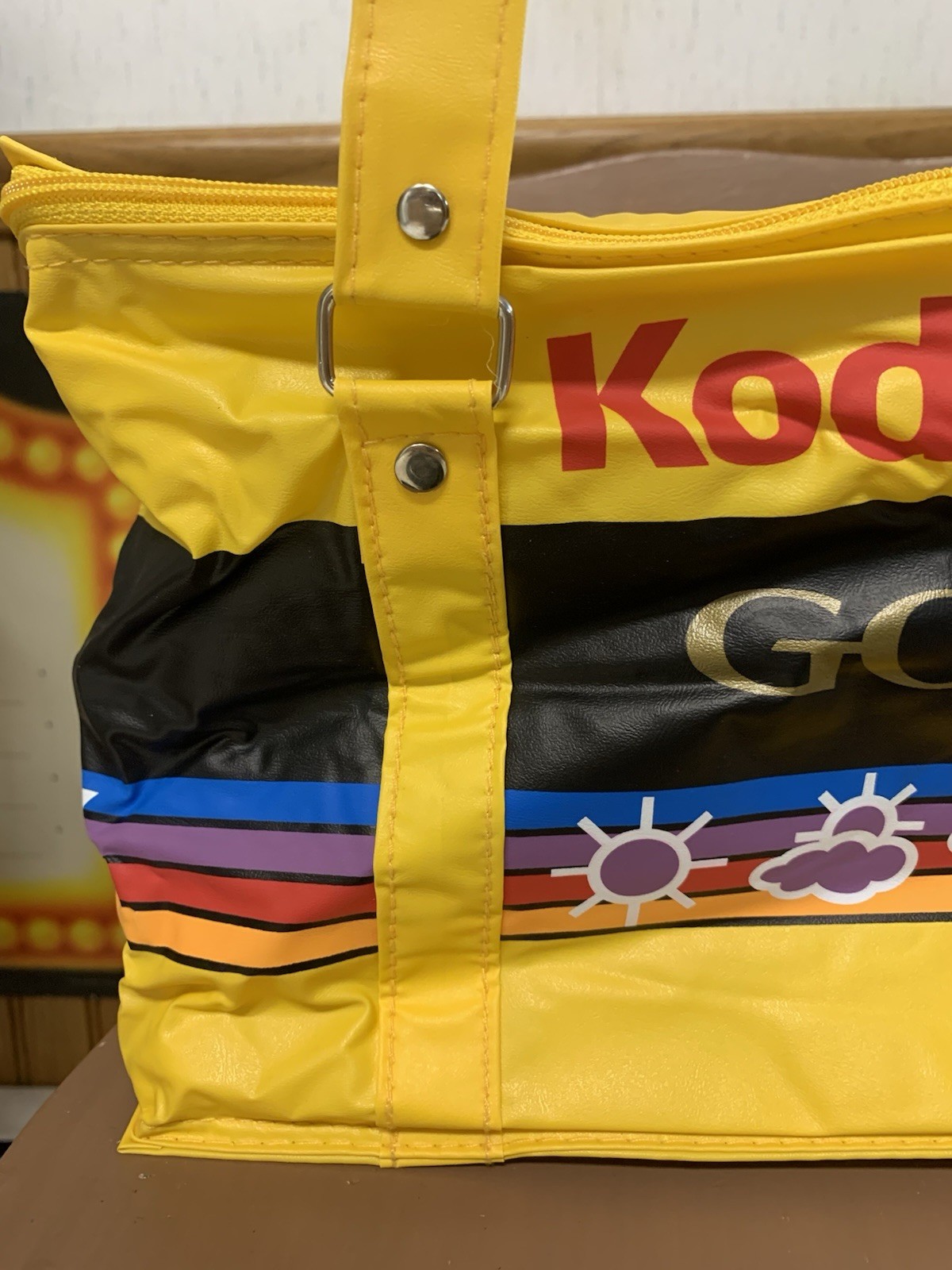 Kodak Yellow VTG Advertising Cooler Bag Gold Film Snappy Snaps 1h Photos 1980s